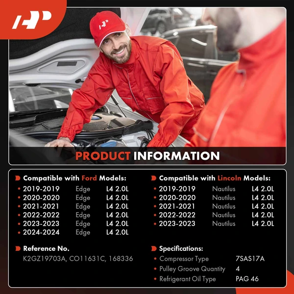 AC Compressor with Clutch with 4-Groove Pulley A-Premium APACC952