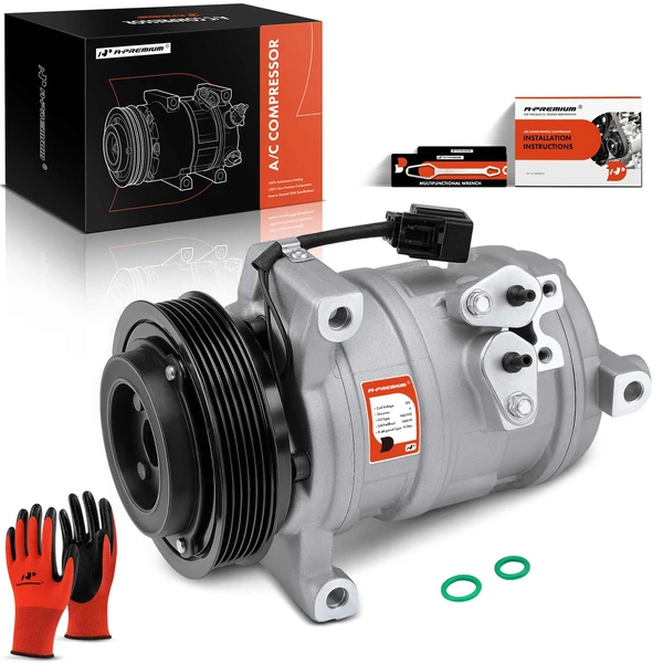 2003-2004 Cadillac CTS AC Compressor with Clutch with 6-Groove Pulley A-Premium APACC124
