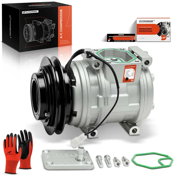 AC Compressor with Clutch with 1-Groove Pulley A-Premium APACC235