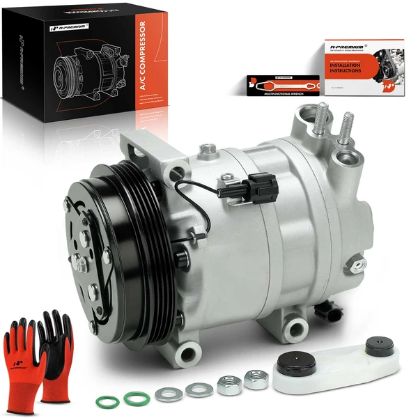 AC Compressor with Clutch with 4-Groove Pulley A-Premium APACC386