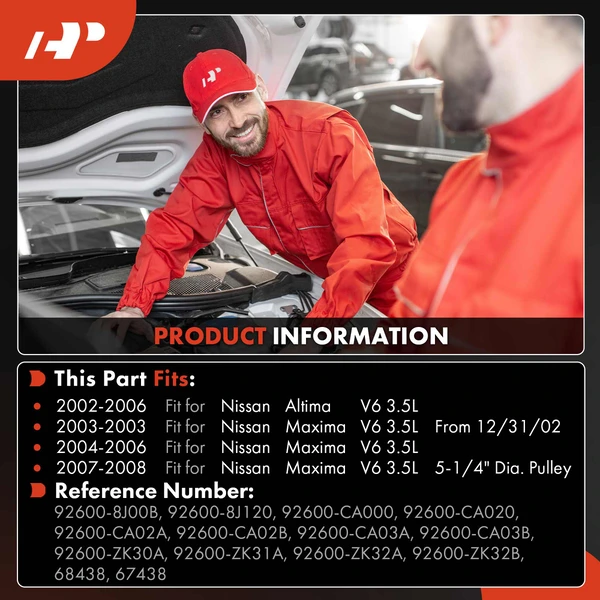 AC Compressor with Clutch with 6-Groove Pulley A-Premium APACC297