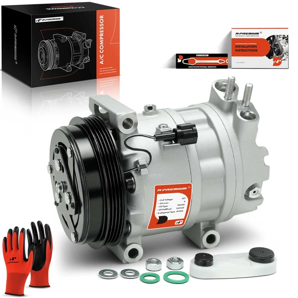 AC Compressor with Clutch with 4-Groove Pulley A-Premium APACC387