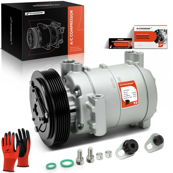 AC Compressor with Clutch with 6-Groove Pulley A-Premium APACC236