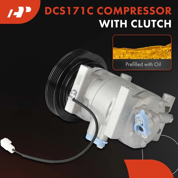 AC Compressor with Clutch with 5-Groove Pulley A-Premium APACC677