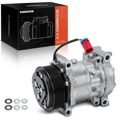 AC Compressor with 8-Groove Pulley & Clutch