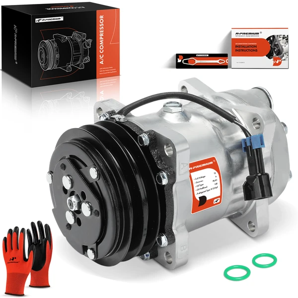 1997-2000 Chevrolet C7500 Kodiak AC Compressor with Clutch with 2-Groove Pulley A-Premium APACC131