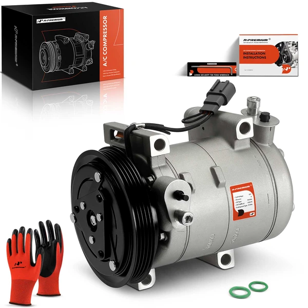 AC Compressor with Clutch with 4-Groove Pulley A-Premium APACC390