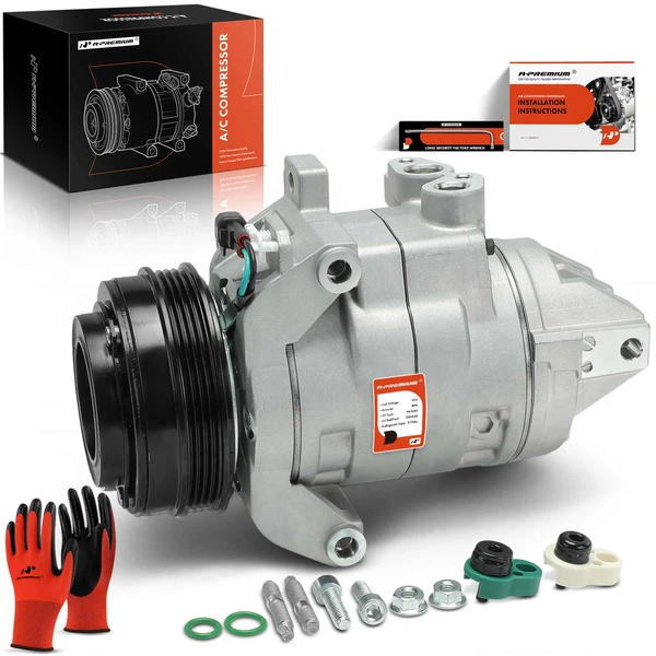 AC Compressor with Clutch with 4-Groove Pulley A-Premium APACC208