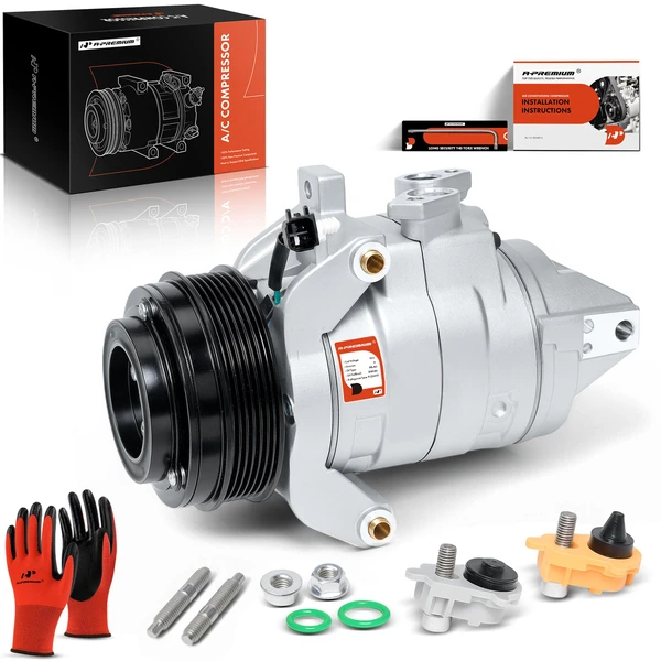 AC Compressor with Clutch with 6-Groove Pulley A-Premium APACC209