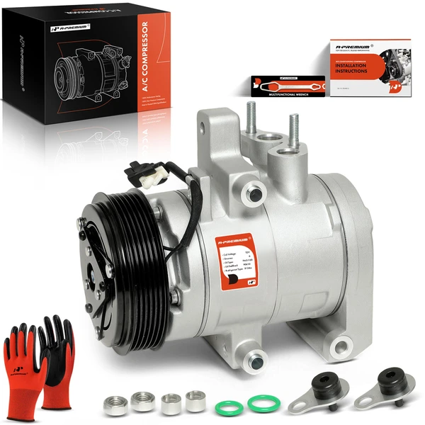 AC Compressor with Clutch with 6-Groove Pulley A-Premium APACC304