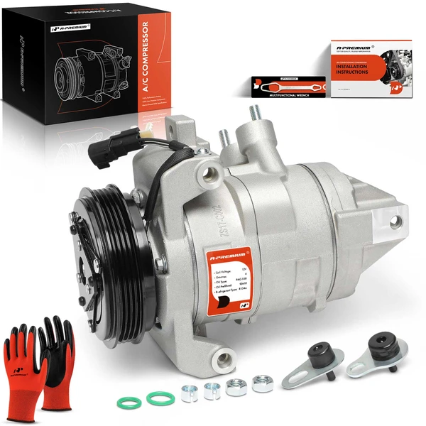 AC Compressor with Clutch with 4-Groove Pulley A-Premium APACC238