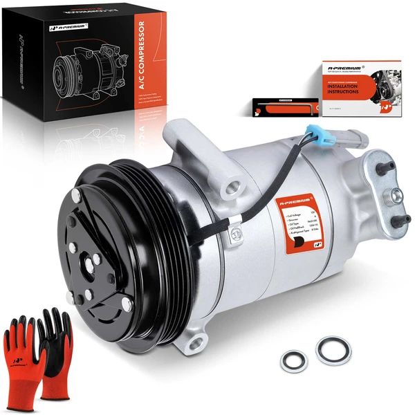 AC Compressor with Clutch with 4-Groove Pulley A-Premium APACC132