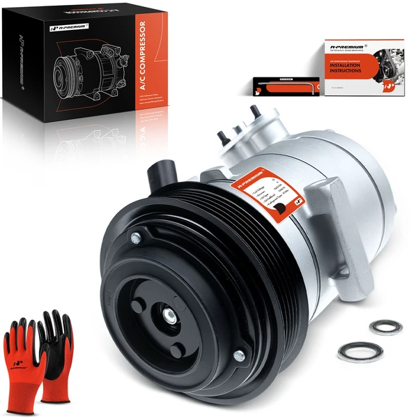 AC Compressor with Clutch with 6-Groove Pulley A-Premium APACC134