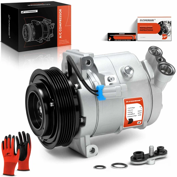 AC Compressor with Clutch with 6-Groove Pulley A-Premium APACC135