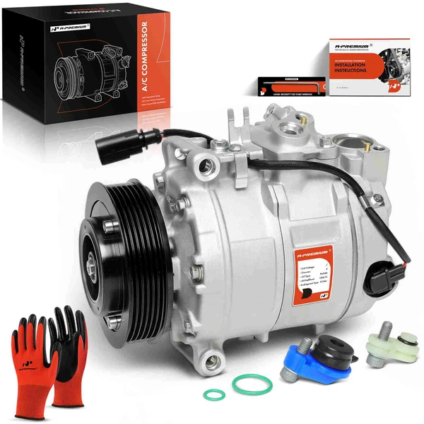 AC Compressor with Clutch with 6-Groove Pulley A-Premium APACC100