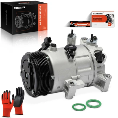 AC Compressor with 6-Groove Pulley and Clutch