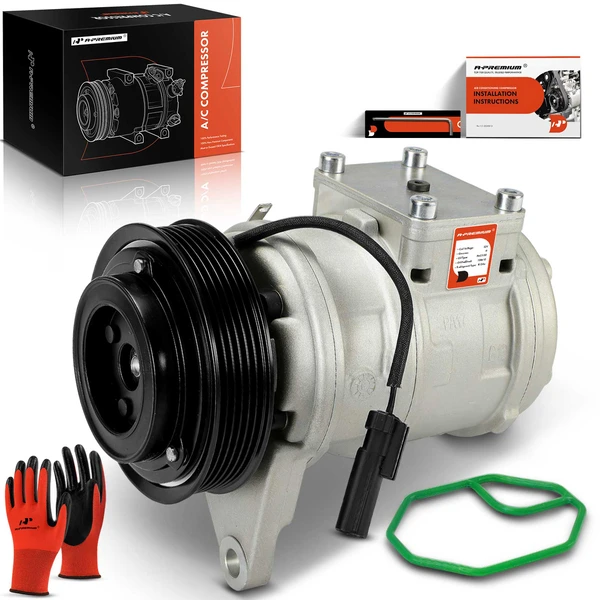 AC Compressor with Clutch with 6-Groove Pulley A-Premium APACC139