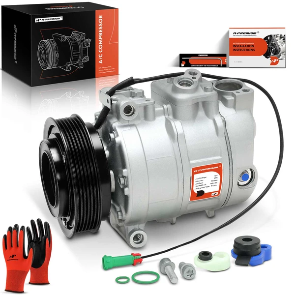 1997-2005 Audi A6 Quattro AC Compressor with Clutch with 6-Groove Pulley A-Premium APACC141