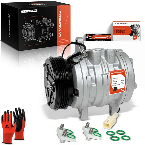 1989-1991 GMC Tracker AC Compressor with Clutch with 4-Groove Pulley A-Premium APACC145