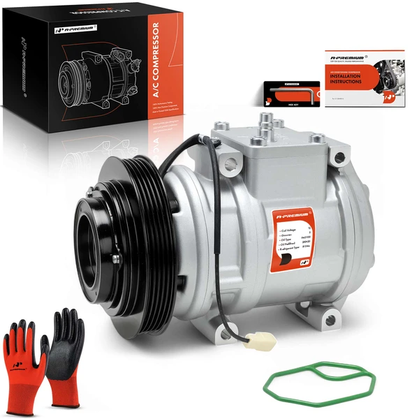 AC Compressor with Clutch with 5-Groove Pulley A-Premium APACC314