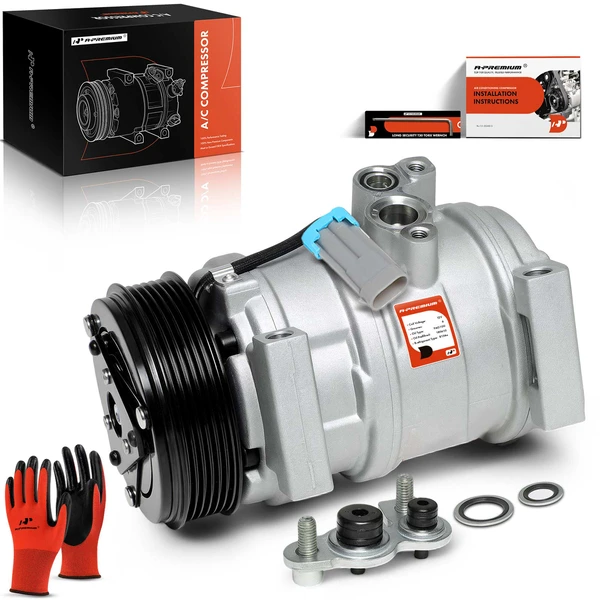 AC Compressor with Clutch with 6-Groove Pulley A-Premium APACC148