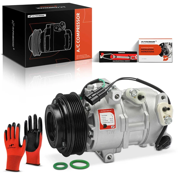 AC Compressor with Clutch with 6-Groove Pulley A-Premium APACC905