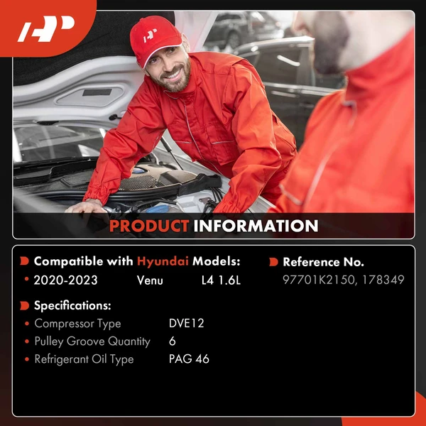 AC Compressor with Clutch with 6-Groove Pulley A-Premium APACC905