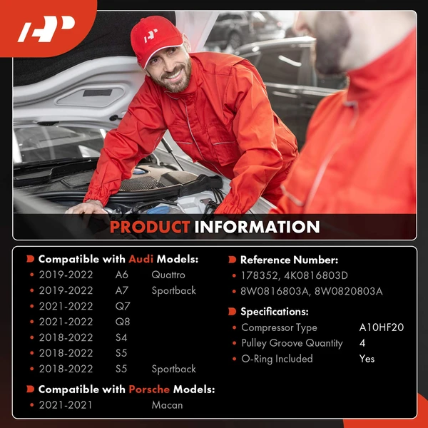 AC Compressor with Clutch with 4-Groove Pulley A-Premium APACC761