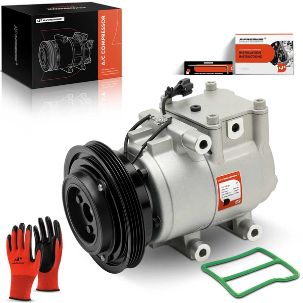 AC Compressor with Clutch with 4-Groove Pulley A-Premium APACC352