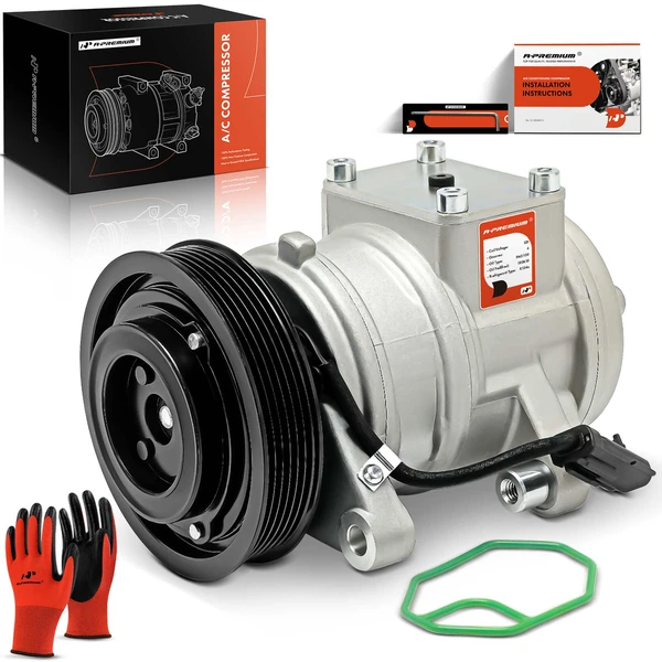 AC Compressor with Clutch with 6-Groove Pulley A-Premium APACC423