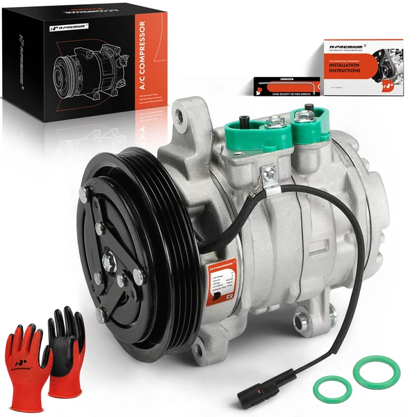 AC Compressor with Clutch with 4-Groove Pulley A-Premium APACC153