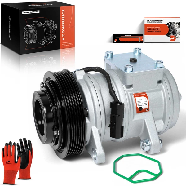 AC Compressor with Clutch with 6-Groove Pulley A-Premium APACC216