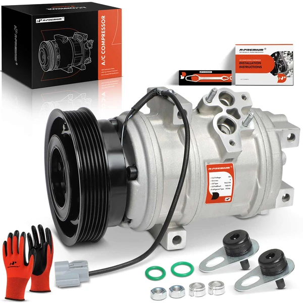 AC Compressor with Clutch with 6-Groove Pulley A-Premium APACC152