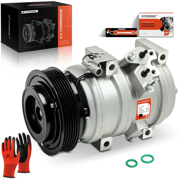 AC Compressor with Clutch with 6-Groove Pulley A-Premium APACC246