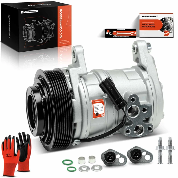 AC Compressor with Clutch with 7-Groove Pulley A-Premium APACC316