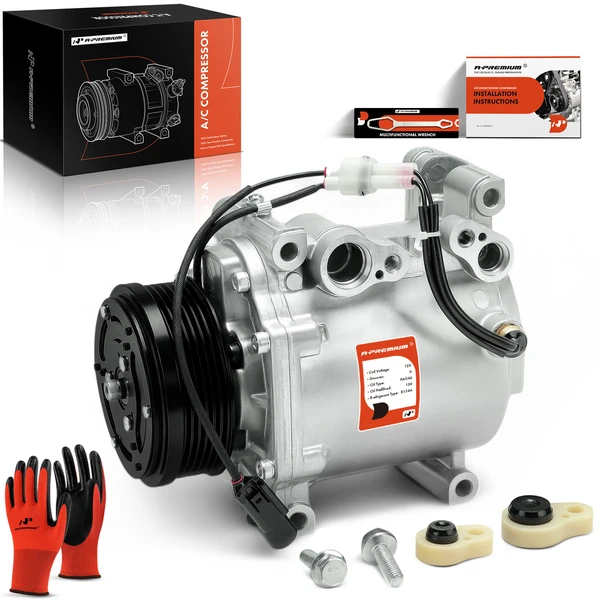 AC Compressor with Clutch with 6-Groove Pulley A-Premium APACC680