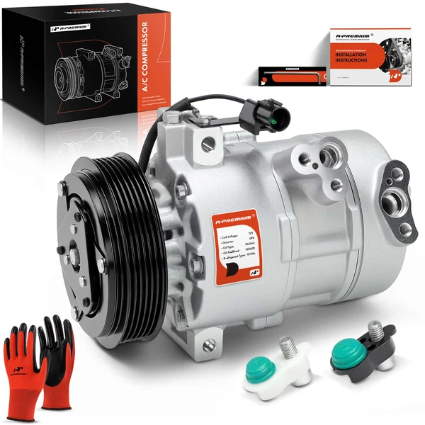 AC Compressor with Clutch with 6-Groove Pulley A-Premium APACC865