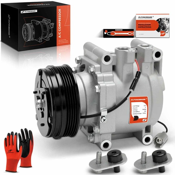 AC Compressor with Clutch with 5-Groove Pulley A-Premium APACC868