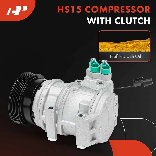 AC Compressor with Clutch with 6-Groove Pulley A-Premium APACC870