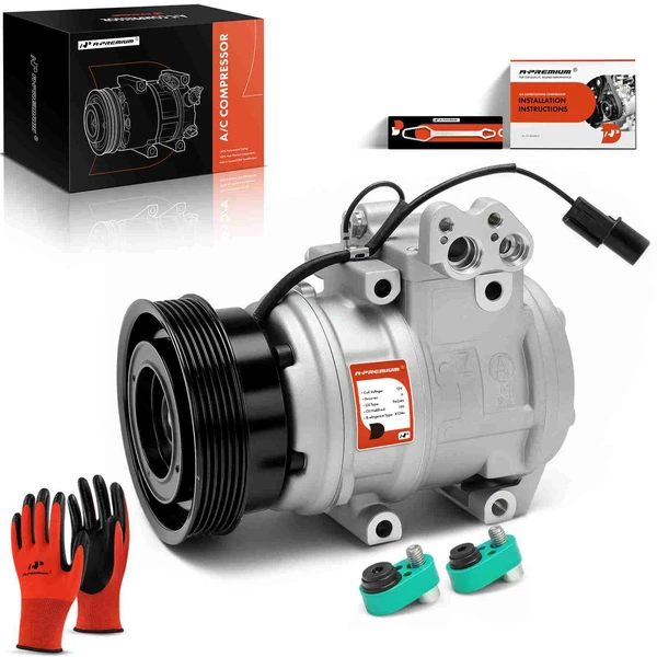 AC Compressor with Clutch with 6-Groove Pulley A-Premium APACC870