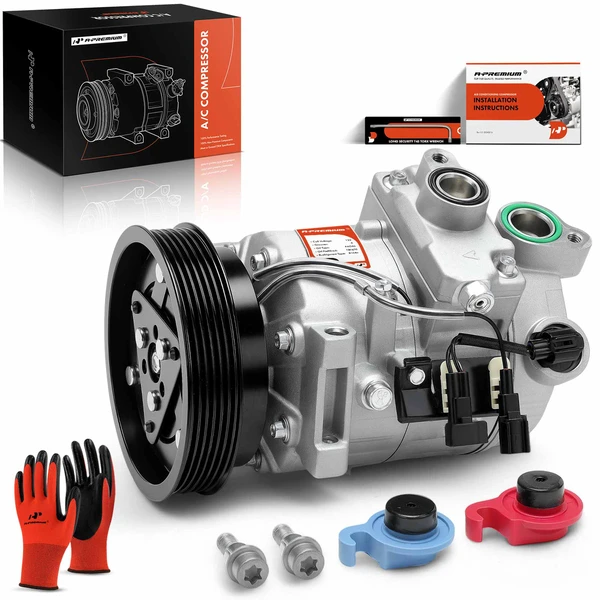 2015-2016 Volvo V60 AC Compressor with Clutch with 6-Groove Pulley A-Premium APACC798