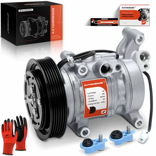 2004-2009 Mazda 3 AC Compressor with Clutch with 6-Groove Pulley A-Premium APACC872
