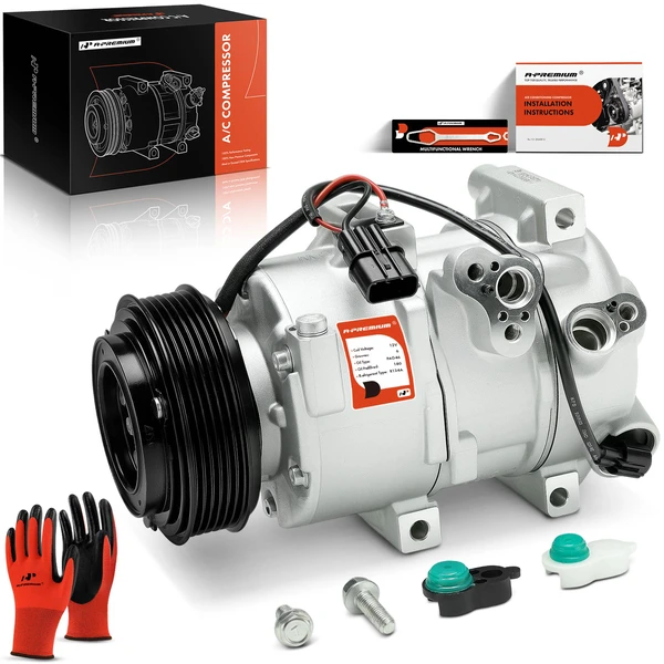 AC Compressor with Clutch with 6-Groove Pulley A-Premium APACC681
