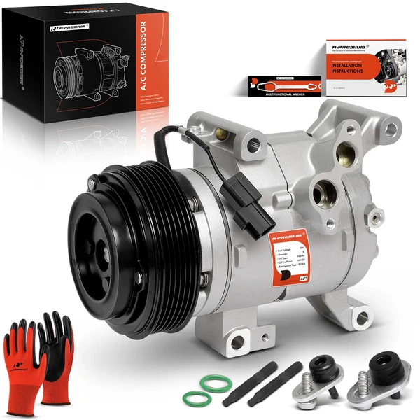 AC Compressor with Clutch with 6-Groove Pulley A-Premium APACC207