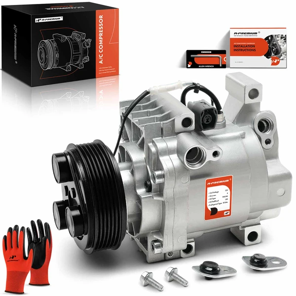 AC Compressor with Clutch with 6-Groove Pulley A-Premium APACC684