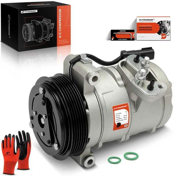 AC Compressor with Clutch with 6-Groove Pulley A-Premium APACC323