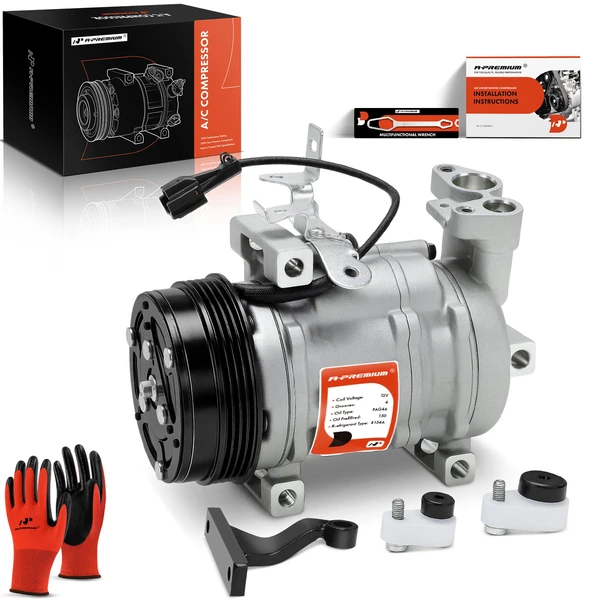 AC Compressor with Clutch with 4-Groove Pulley A-Premium APACC685
