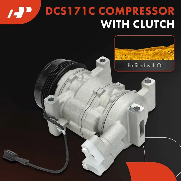 AC Compressor with Clutch with 4-Groove Pulley A-Premium APACC685