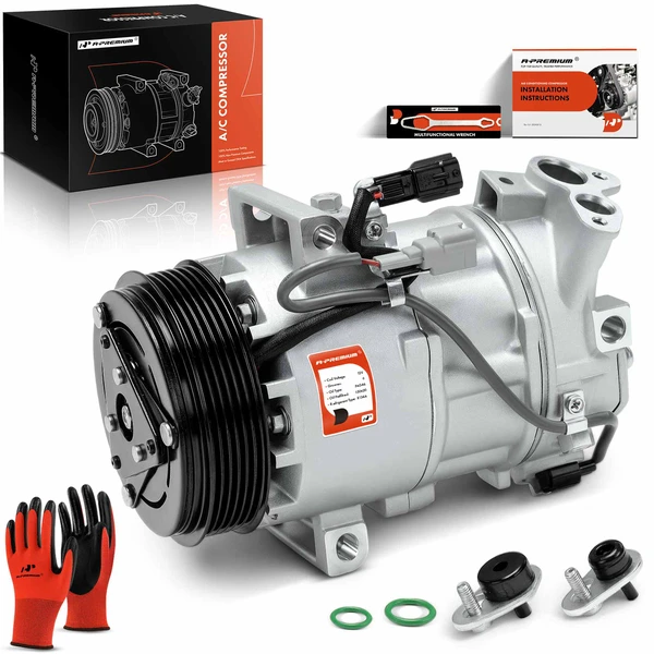 AC Compressor with Clutch with 6-Groove Pulley A-Premium APACC324