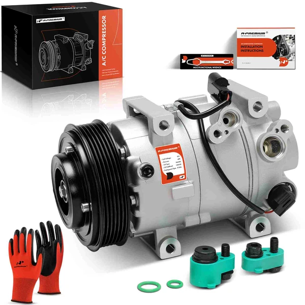 AC Compressor with Clutch with 6-Groove Pulley A-Premium APACC747